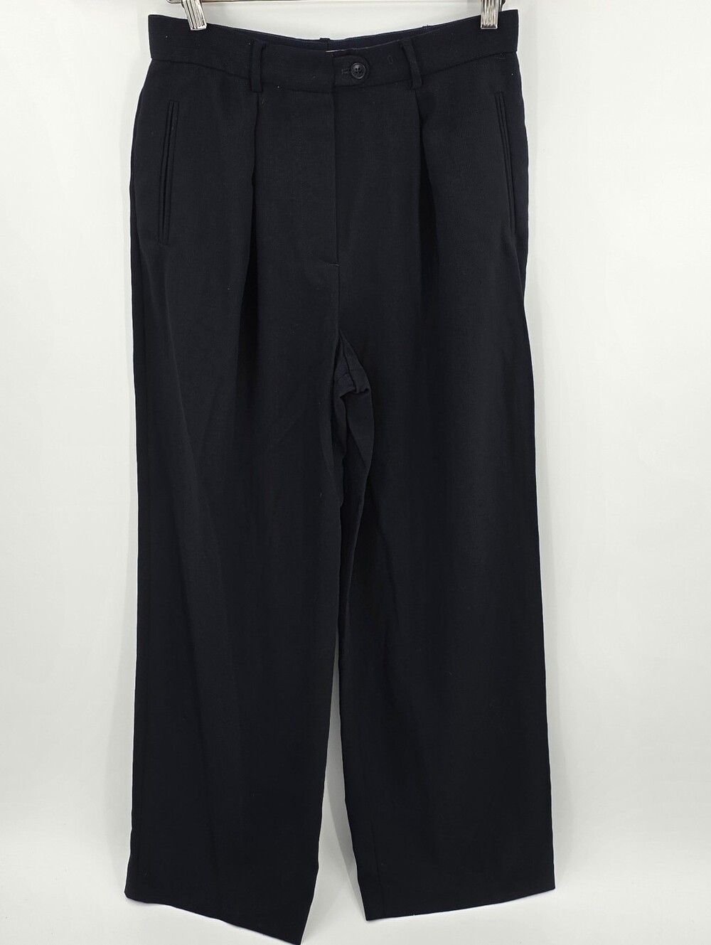 Giorgio Armani Collezioni Women's Size 10 Wool Black Straight Leg Dress Pants